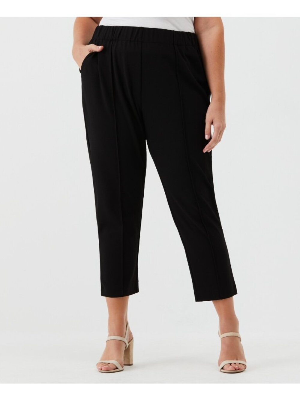 Rafaella Easy Pull On Pants Black flattering fit easy slip on Plus Size 16W $89